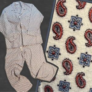 VINTAGE Penney’s Towncraft men’s flannel 2 piece pajamas button shirt pants 50s